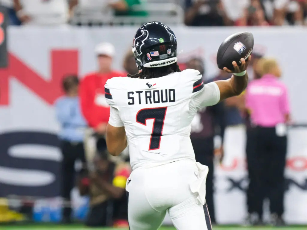 Houston Texans quarterback C.J. Stroud has a franchise on his right arm. (Photo by F. Carter Smith)
