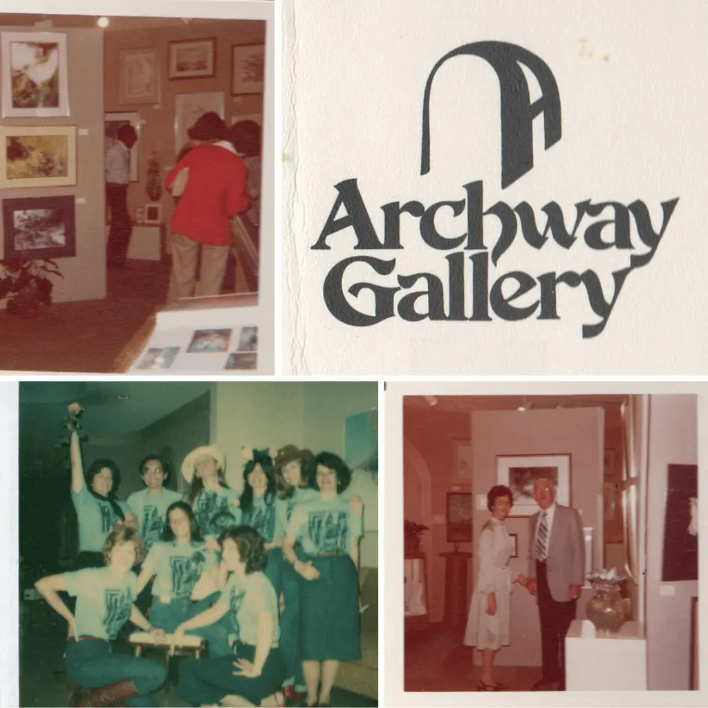 A wall of memories forms a collage of historic moments tracing the long and luminous path of Houston’s Archway Gallery. (Photo courtesy Archway Gallery)