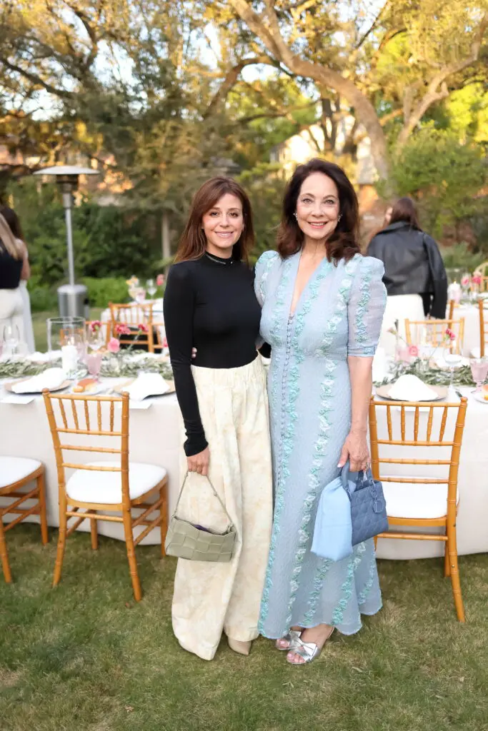 Olivia Persia, Karol Barnhart at the Luisa Beccaria trunk show and dinner party. (Photo by Quy Tran)