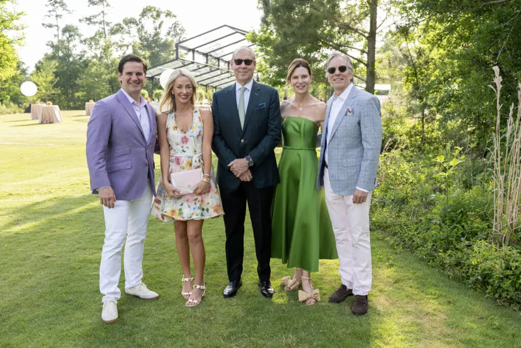 Chairs Brant & Mary Kay Bowden, honoree Jim Crane, chairs Emily Clay & Bill Schneidau at Memorial Park Conservancy's The Park Ball held in the Clay Family Eastern Glades (Photo by Jenny Antill)