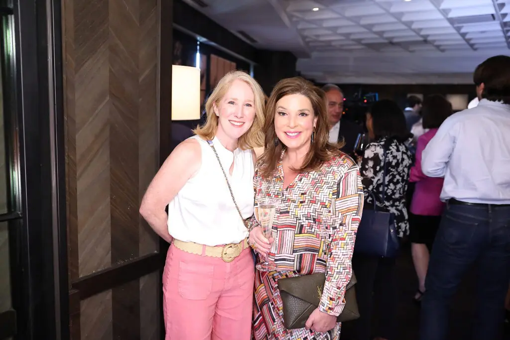 Liz Yoder, Lara Baker at the Steak 48 dinner salute to Dress for Success Houston (Photo by Quy Tran)