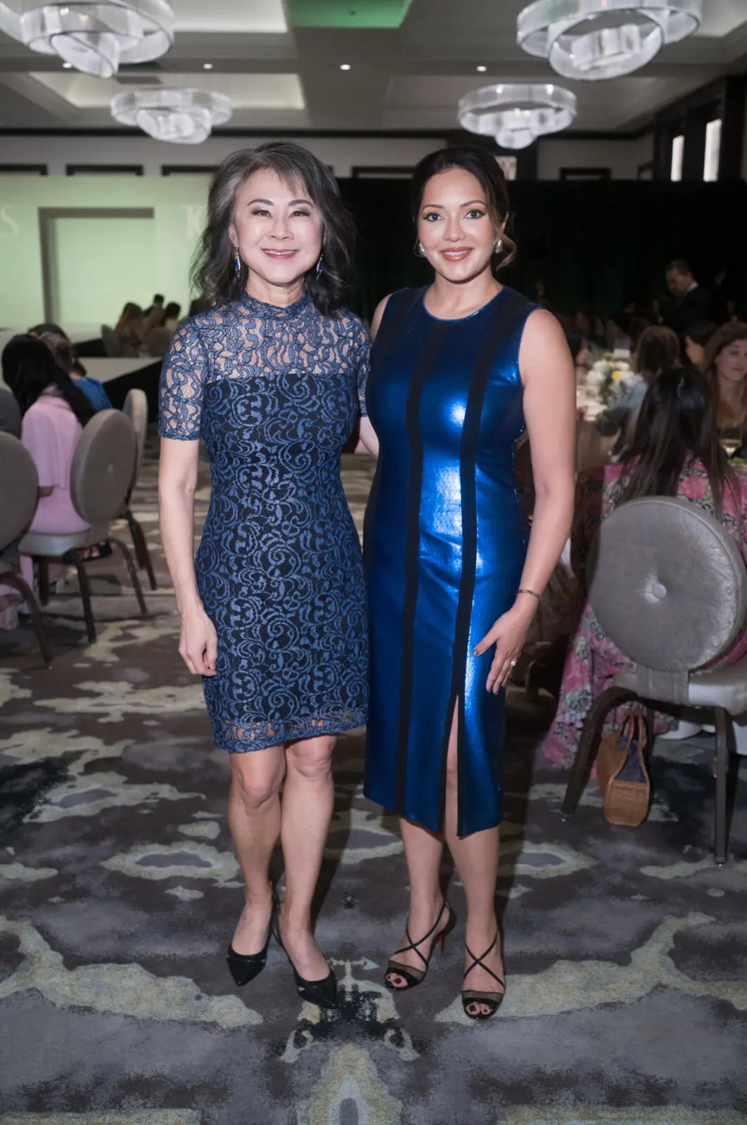 Sher-Min Chow, Rekha Muddaraj at Asia Society Texas’ 'Runway to Asia' luncheon honoring designer Bach Mai (Photo by Daniel Ortiz)