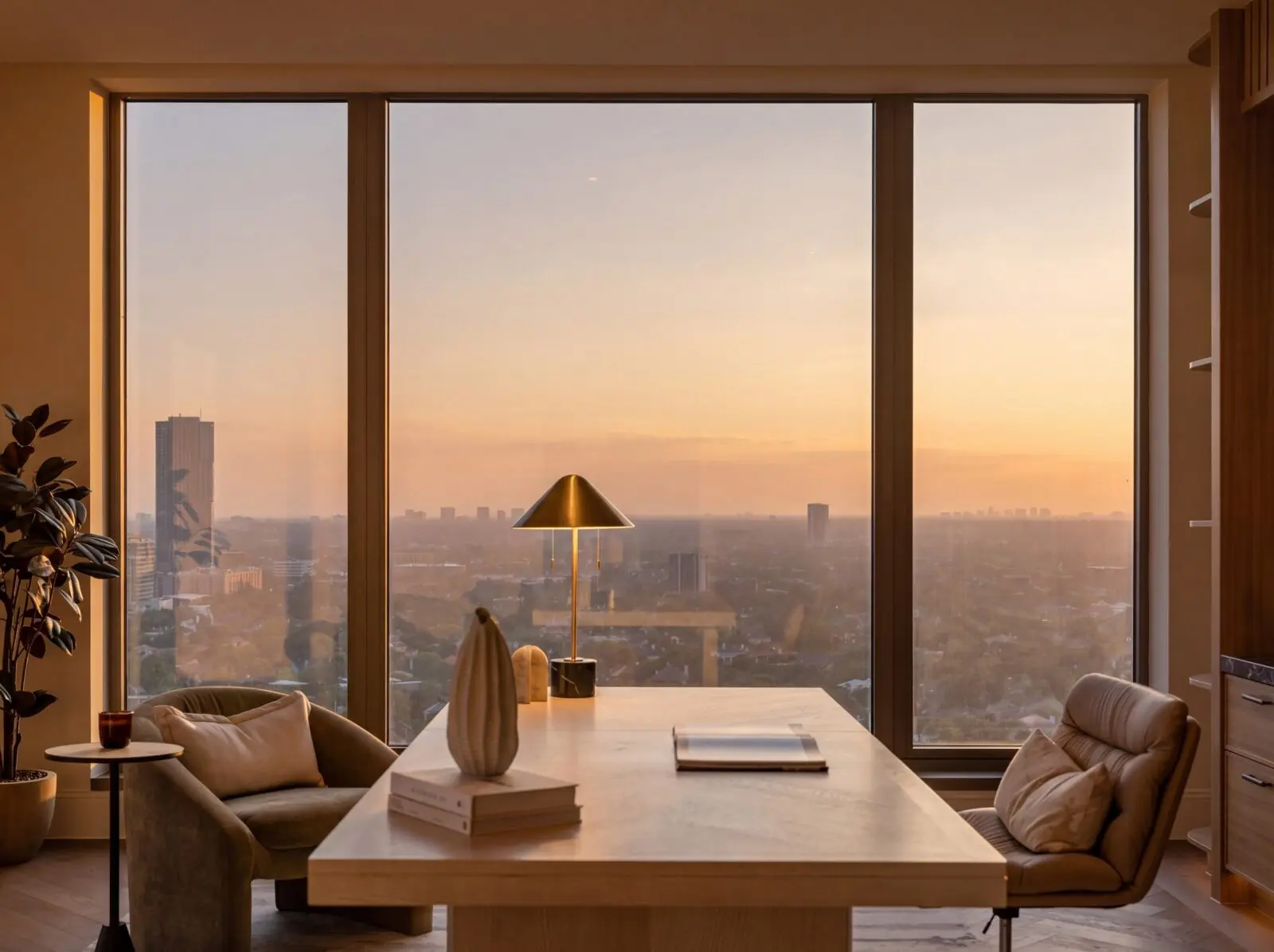 Detail of the study/office in the 8,689 sq.ft. penthouse in the Belfiore (Photo by Harry Stonhill) 