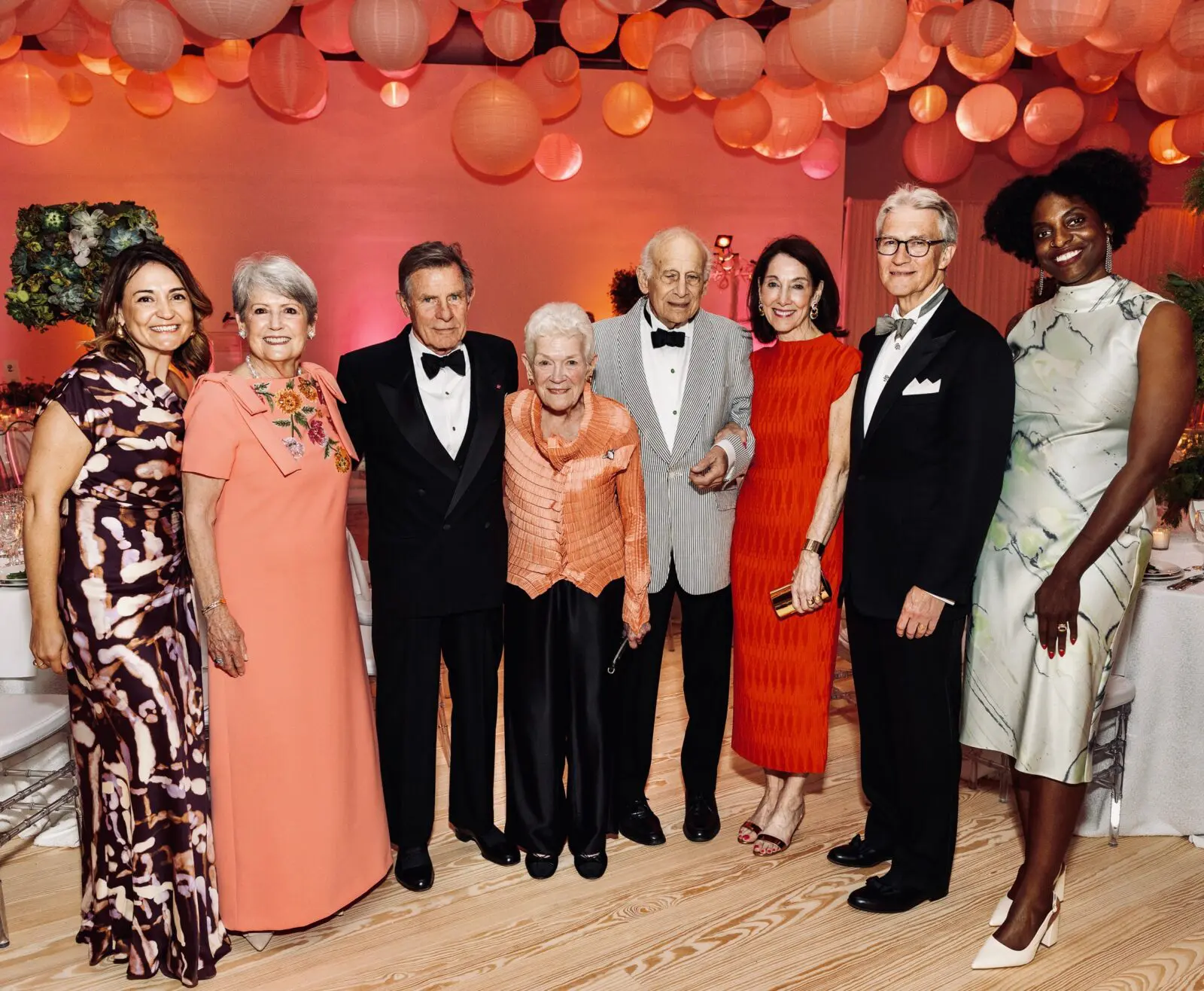 CAMH co-director Melissa McDonnell Luján, co-chairs Cece & Mack Fowler, honorees Sissy & Denny Kempner, co-chairs Susie & Sanford Criner, CAMH co-director Ryan N. Dennis at CAMH Party: 2026 Annual Benefit and Art Auction (Photo by Jenny Antill Clifton)