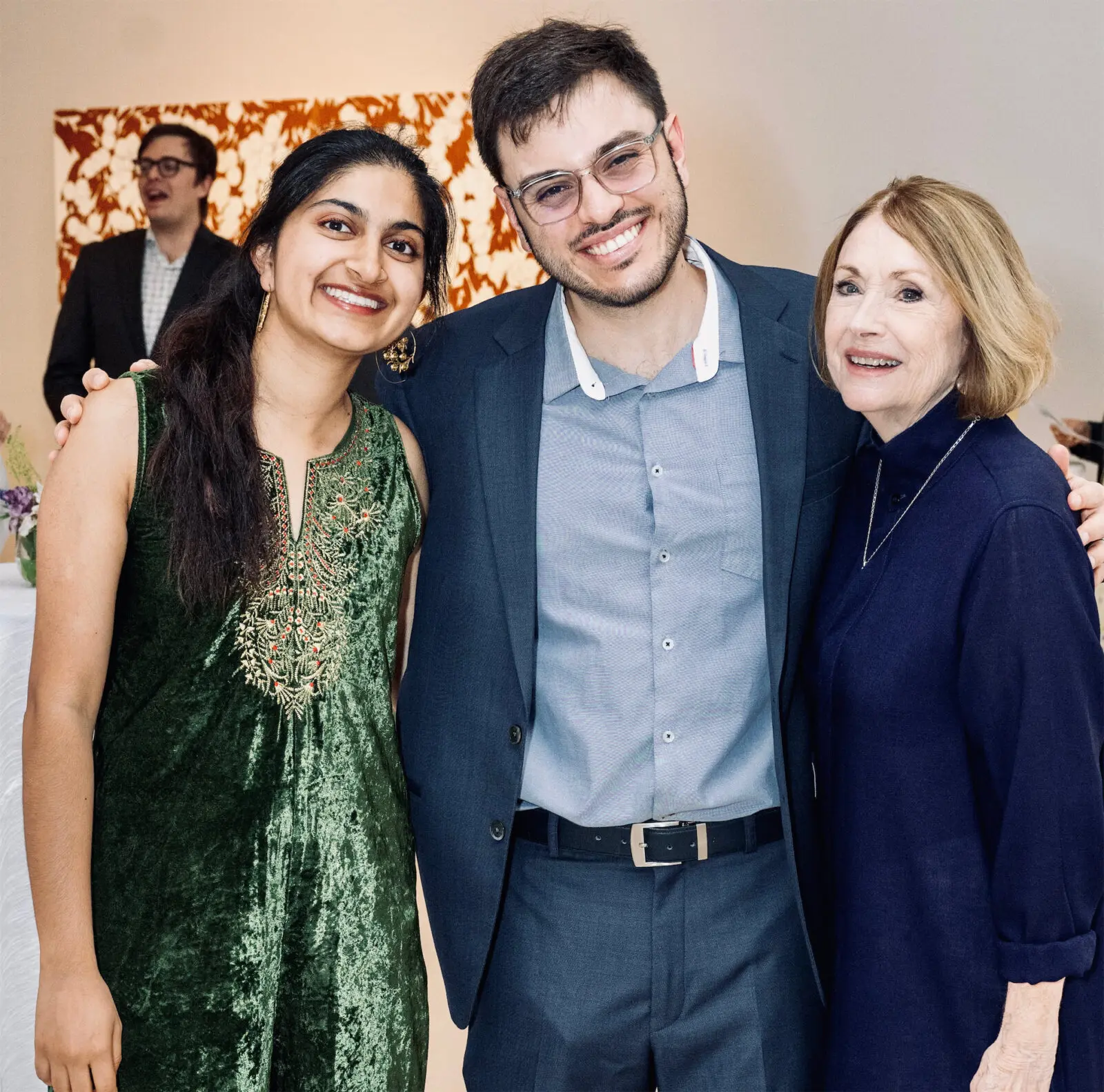 Musiqa Creative Education director Nanki Chugh, Caio Diniz, Musiqa board president Pamela Horton at Musiqa Spring Benefit 2026 (Photo by Jacob Power)