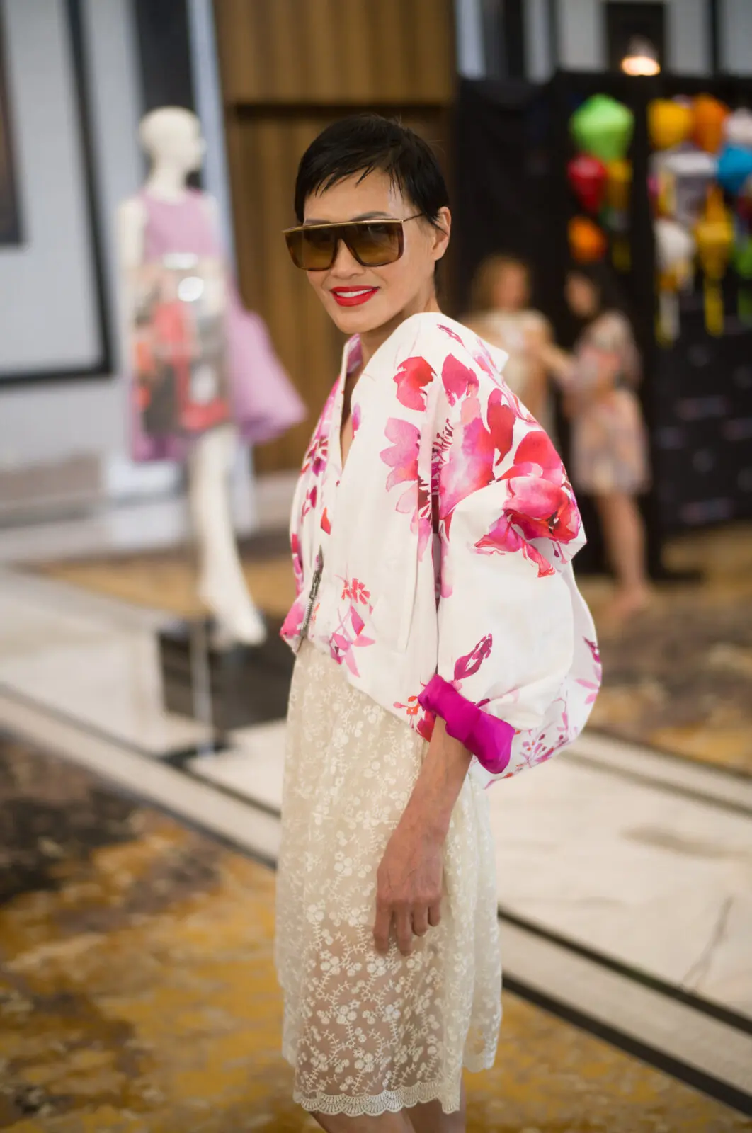 Duyen Nguyen, wearing Bach Mai, at Asia Society Texas’  annual 'Runway to Asia'  (Photo by Daniel Ortiz)