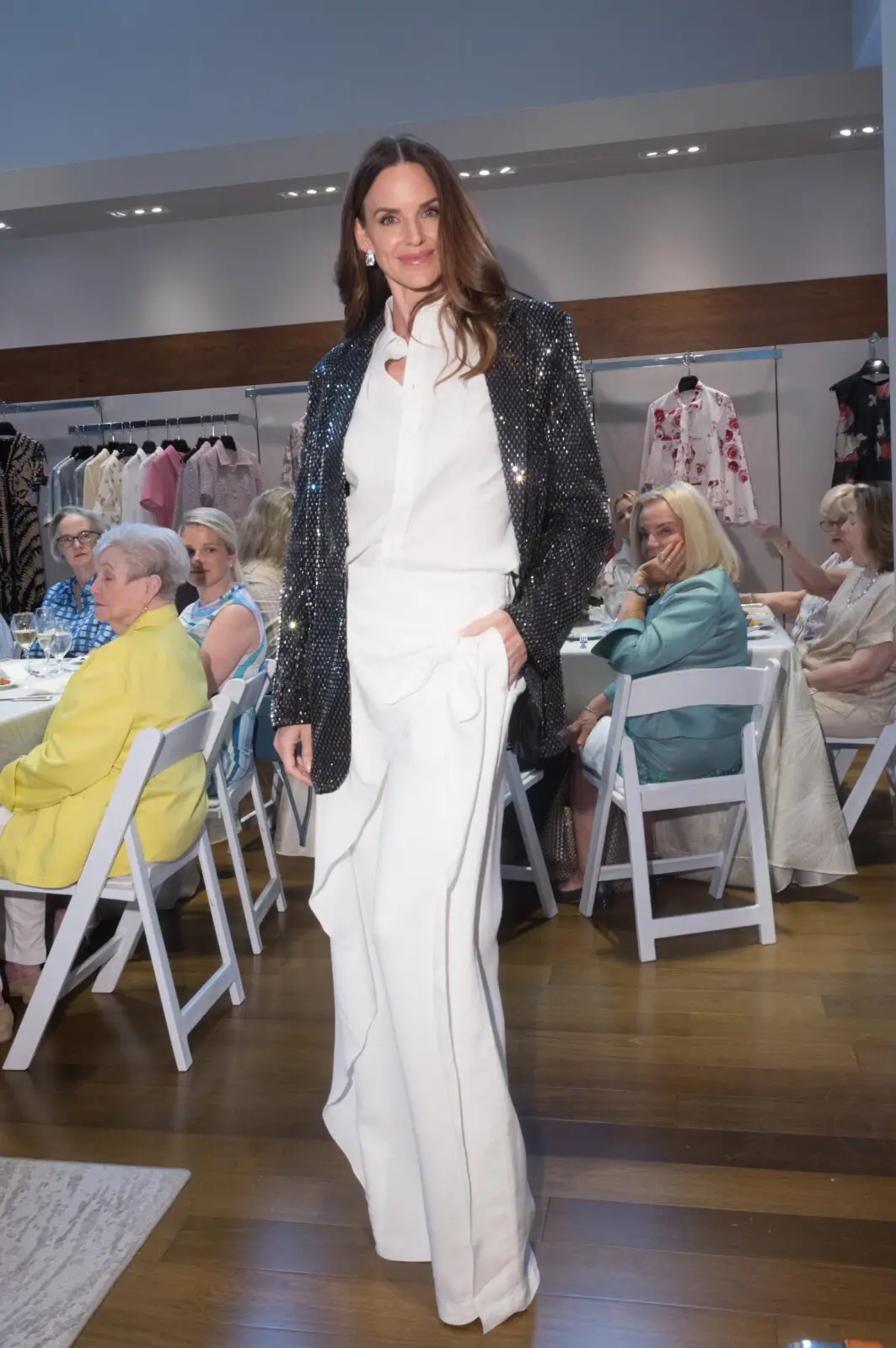 The chicest of chic modeling at at the Elizabeth Anthony 'Mothers, Sisters, Daughters, Friends' luncheon (Photo by Daniel Ortiz)