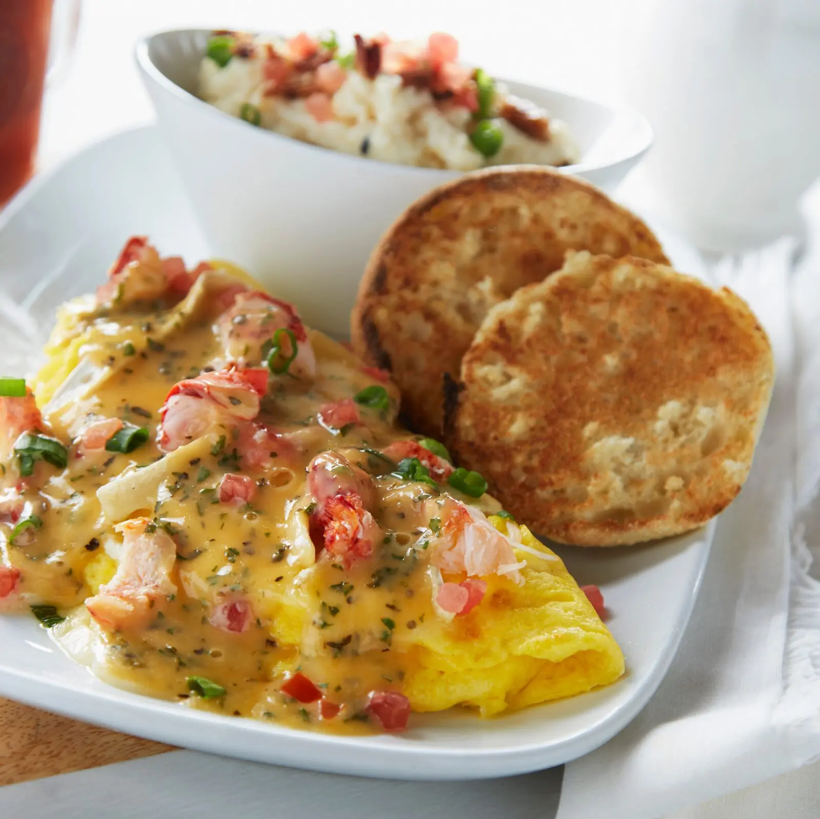Dig into one of Another Broken Egg Cafe's signature omelets, from the Lobster & Brie Omelet to the Cajun Shrimp & Crawfish Omelet. (Photo courtesy Another Broken Egg)