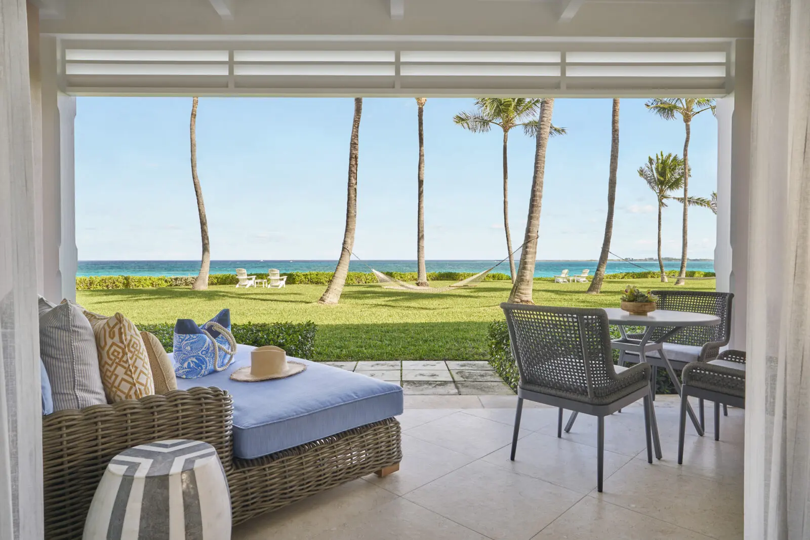 Ocean Club's guest rooms and suites offer some of the most generous layouts in the Caribbean, with private patios that blur the line between room and resort.