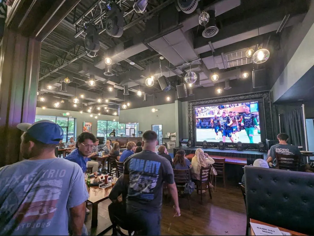 Fans can gather at Blue Lion Pub to watch featured World Cup matches on the venue's giant LED wall. (Photo courtesy of Blue Lion Pub)