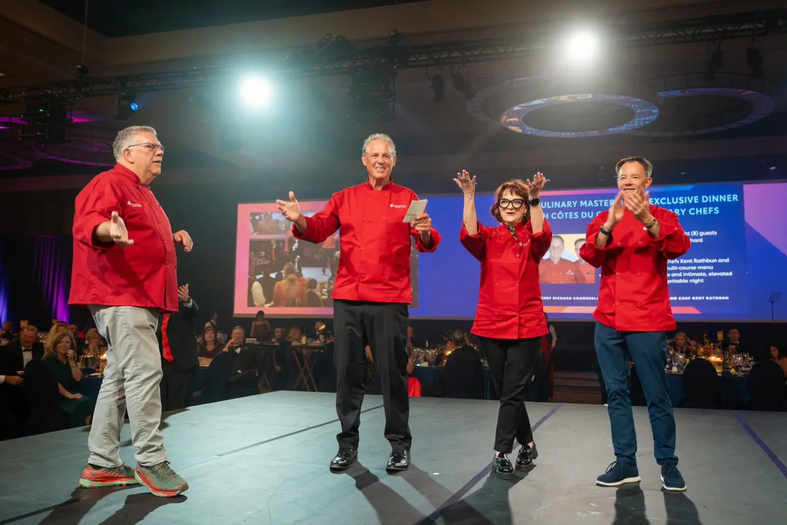 Celebrity Chefs Kent Rathbun, Richard Chamberlain, Dan Landsberg, Janice Provost, and Gerard Thompson. (Photo by See Pink, Inc)