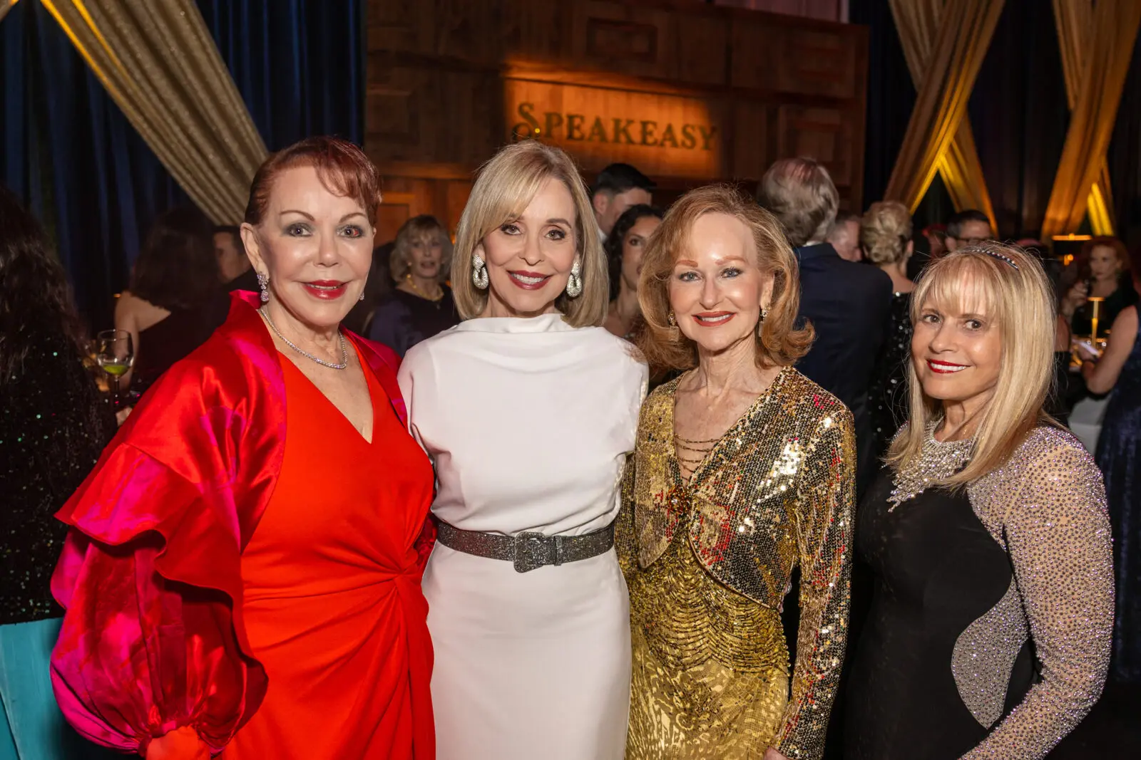 Chris Kase, Sandra Porter, Carol Sawyer, Sharon Brier at the Hobby Center Gala (Photo by Emily Jaschke)