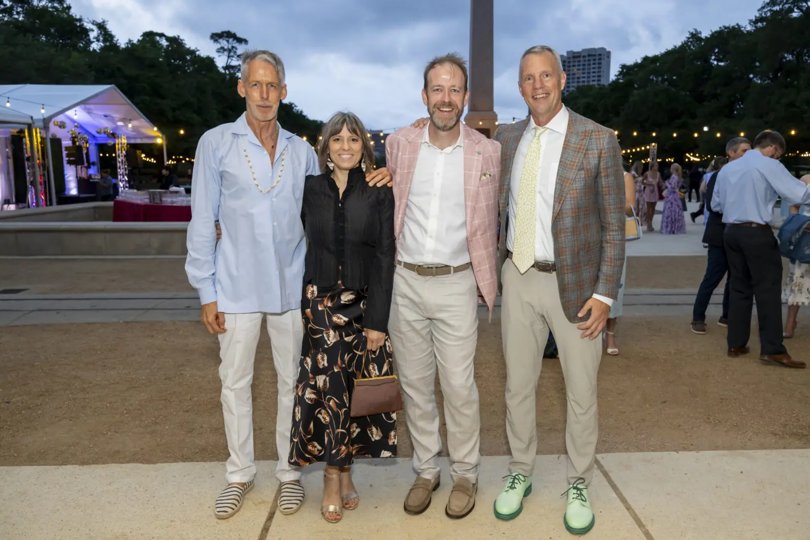 Chris Knapp, Marisa Janusz,John Bishop, Joe Meppelink  at Hermann Park Conservancy's 'Evening in the Park' (Photo by Michelle Watson, CatchlightGroup.com)