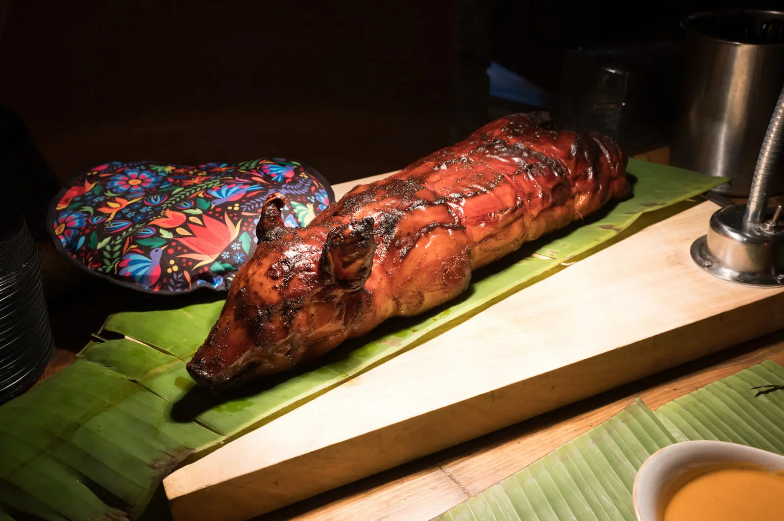 Conchinita Pibil (slow roasted baby ig) served at Exilio on opening night (Photo by Daniel Ortiz)