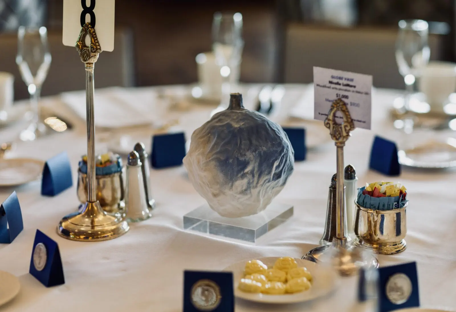 Each table included a stunning centerpiece artwork at Houston Center for Contemporary Craft 2026 Crafting A Legacy Spring Luncheon (Photo by Jenny Antill Clifton)