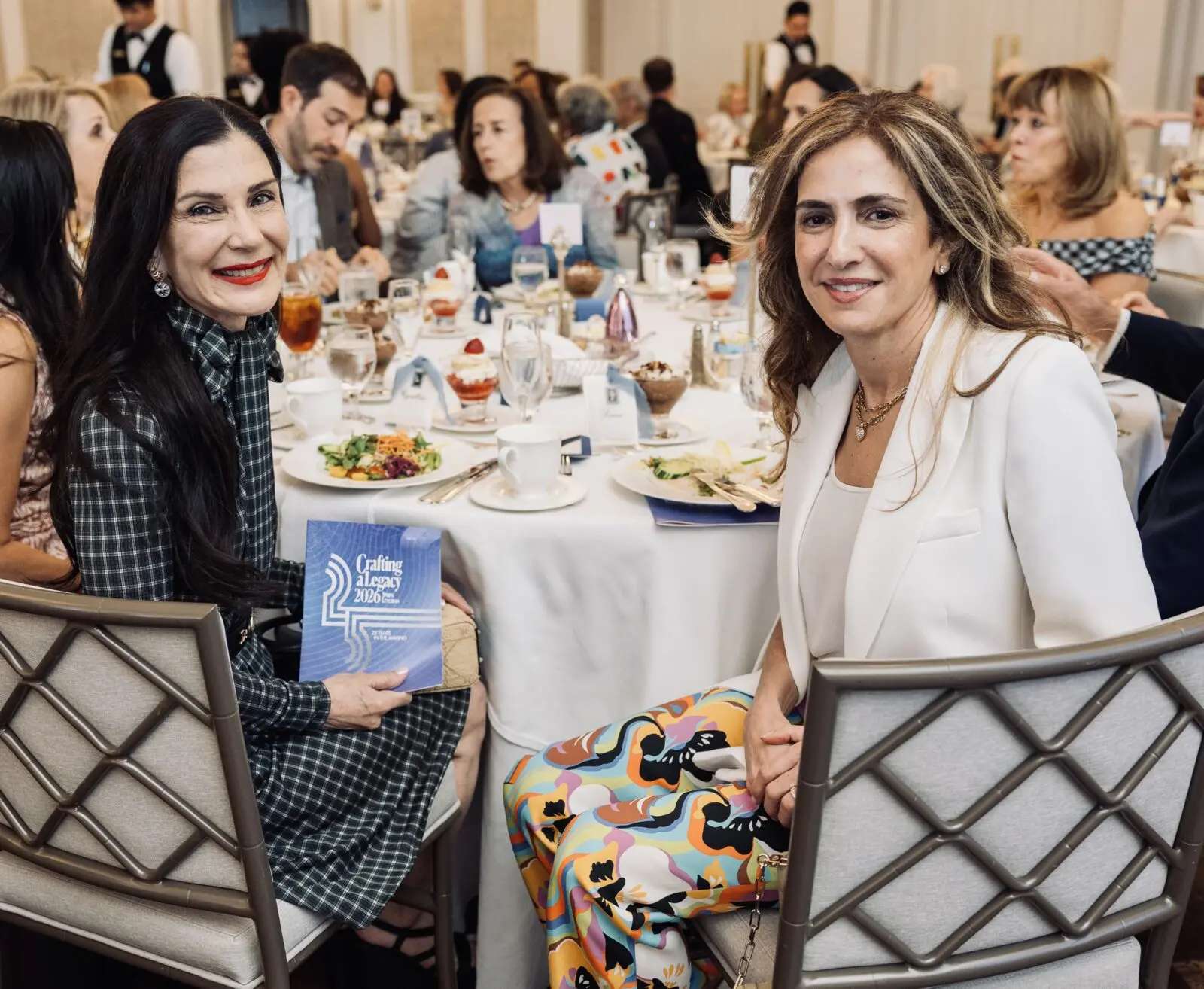 Cynthia Petrello, Sima Ladjevardian at Houston Center for Contemporary Craft 2026 Crafting A Legacy Spring Luncheon (Photo by Jenny Antill Clifton)