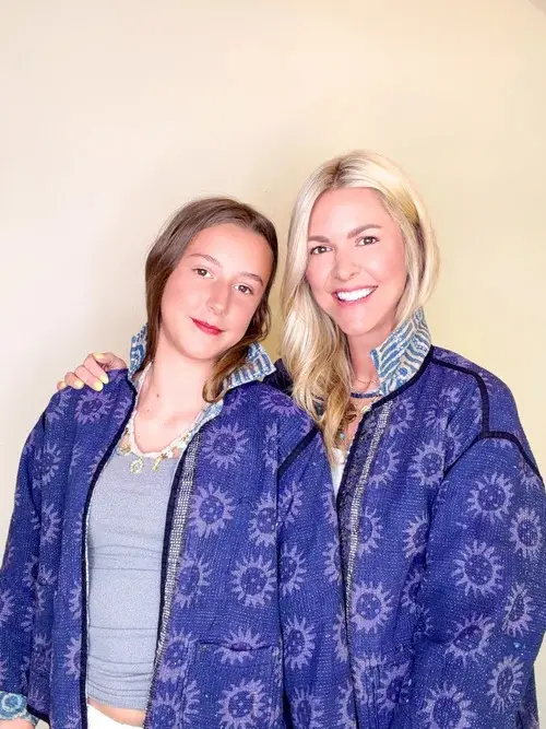 SaPeyKa's hand-sewn, reversible jackets are made from repurposed blankets sourced from India. (Courtesy)
