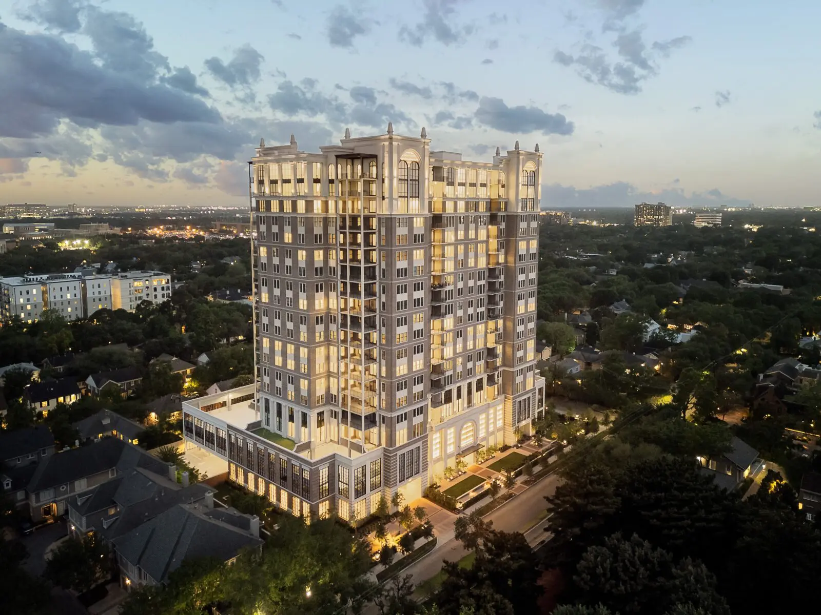 Residences in 20-story The Langley at 1717 Bissonnet lease from $9,480 a month.