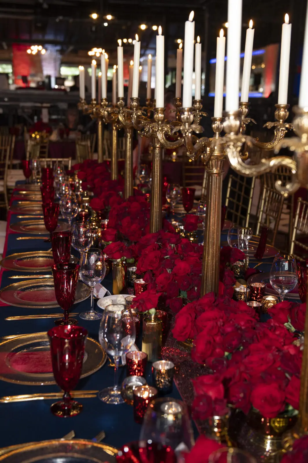 Steve Kemble transformed the space for this year's Blue Ribbon Gala with an abundance of red roses to match the theme, "Run for the Roses. (Photo by Tamytha Cameron)