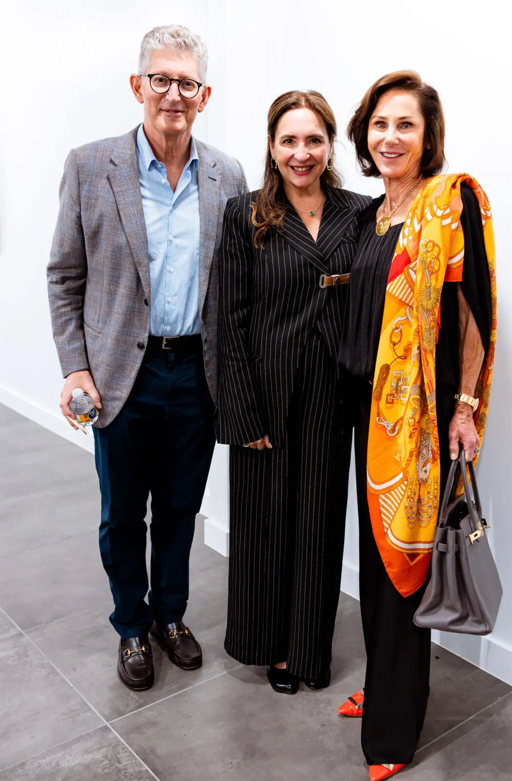 David Gerger, PAC founder Paola Creixell, Heidi Gerger at the Houston Arts Alliance Gilded & Golden Kickoff (Photo by Hung L. Truong)