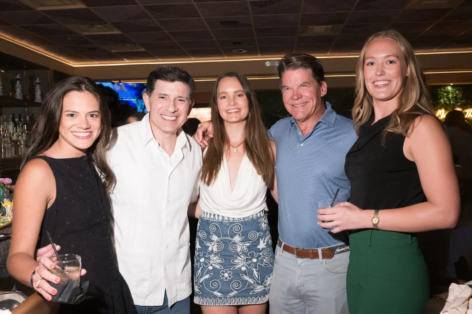 Dominique Delgado, Eric Saenz, Amanda Wickman, Steve Kennedy, Caroline Turner at the party opening Exilio Latin restaurant in Harlow District  (Photo by Daniel Ortiz)
