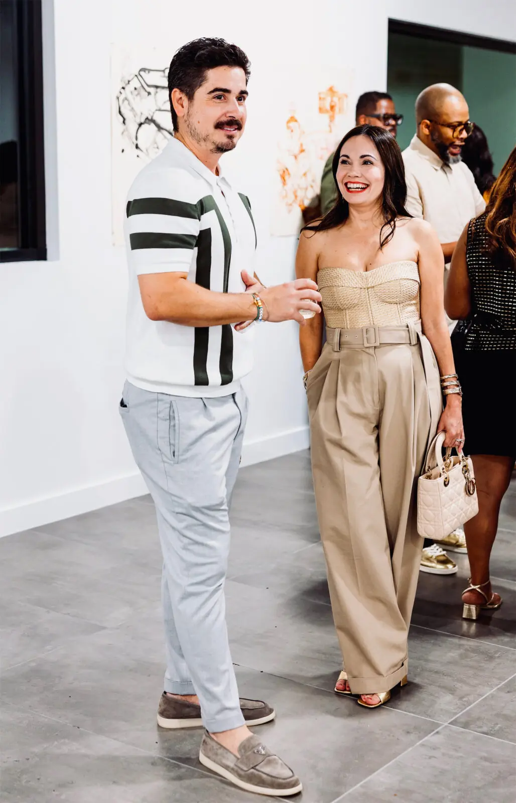 JP Capistran, Michele Leal Farah at the Houston Arts Alliance Gilded & Golden Kickoff (Photo by Hung L. Truong) 