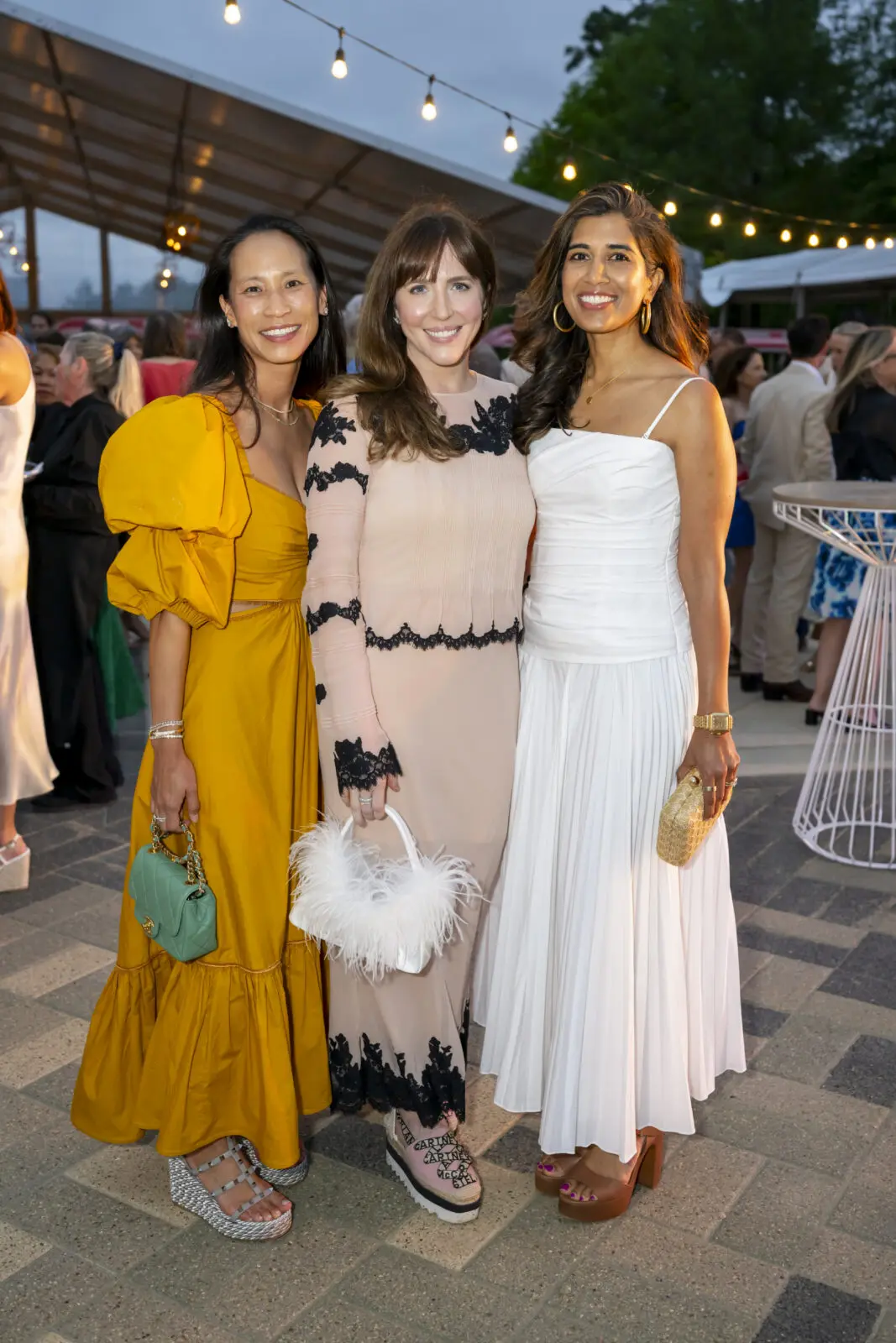 Janae Tsai, Mary Patton, Divya Brown at Hermann Park Conservancy's "Evening in the Park" (Photo by Michelle Watson, CatchlightGroup.com)