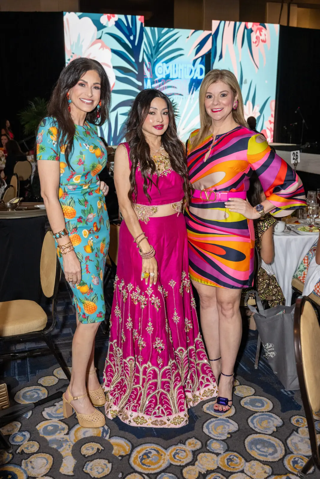 Jody Merritt, Dr Monica Patel, Angela Hernandez photo by Jacob Power at the Latin Women's Initiative 'Viva la Moda' event (Photo by Jacob Power)