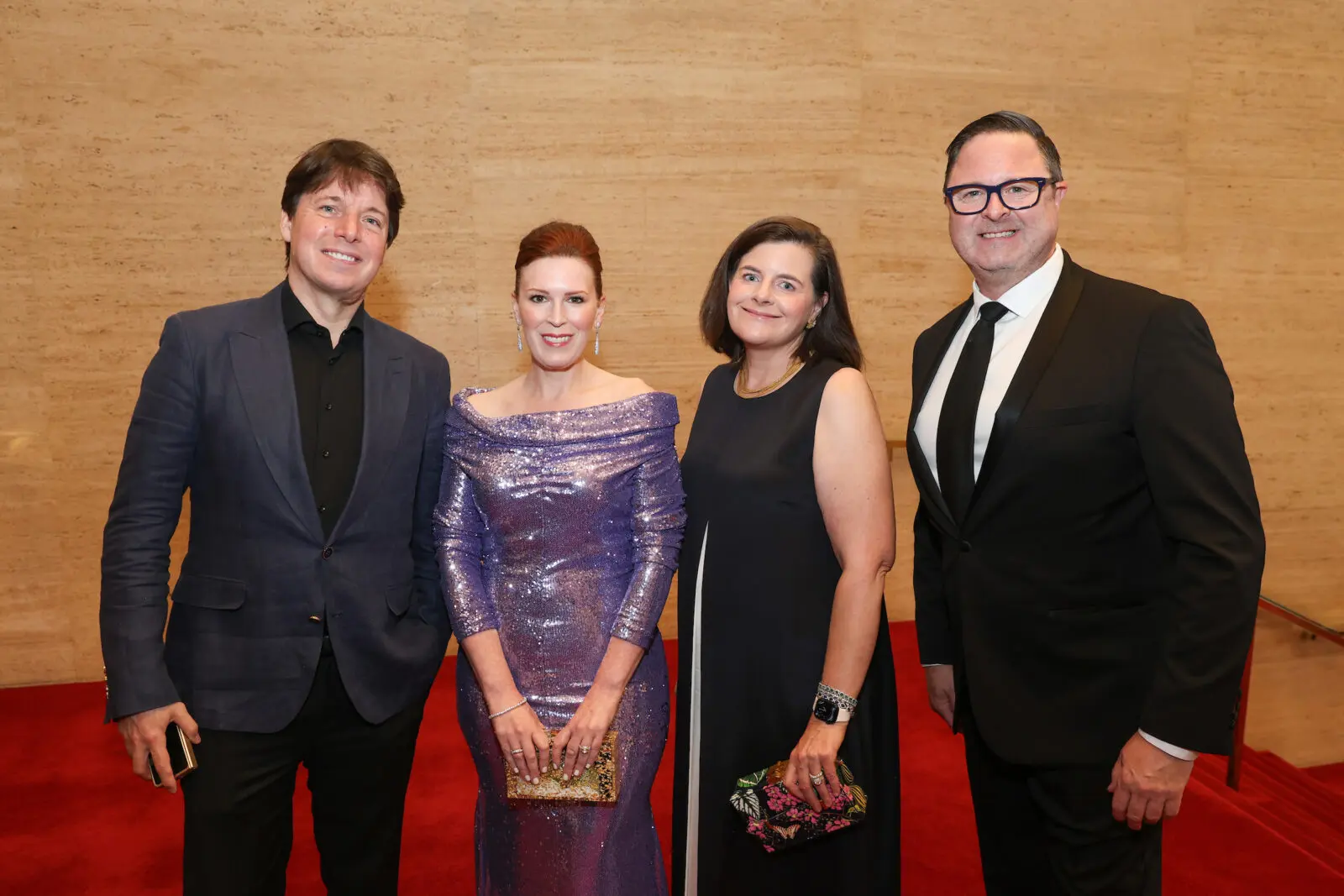 Violinist Joshua Bell, Carey Kirkpatrick, Sally Anne Schmidt, Neil Hershey at the Houston Symphony Wine Dinner & Collector's Auction (Photo by Priscilla Dickson)