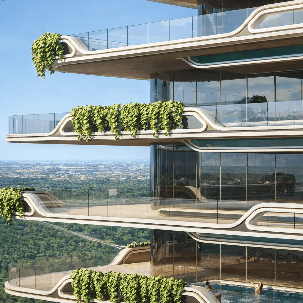 At Houston’s new KA Residences, each two-bedroom residence will have a covered balcony with outdoor kitchen, and three-bedroom residences have a pool, jacuzzi and outdoor shower.