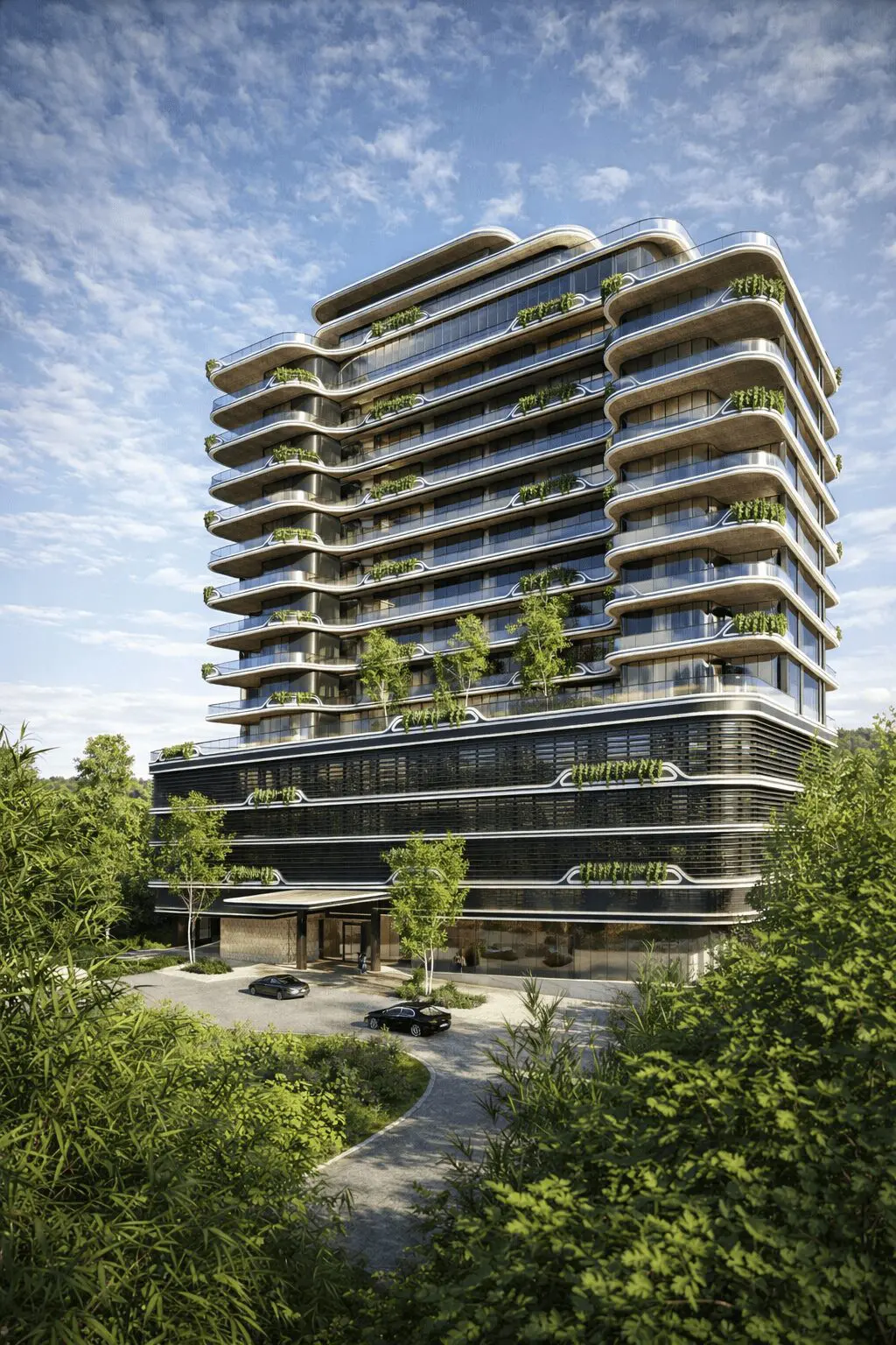 A rendering of KA Residences Houston, co-founded by Nina Magon of Nina Magon Studio and Moiz Bhamani of Eletell Development Company.