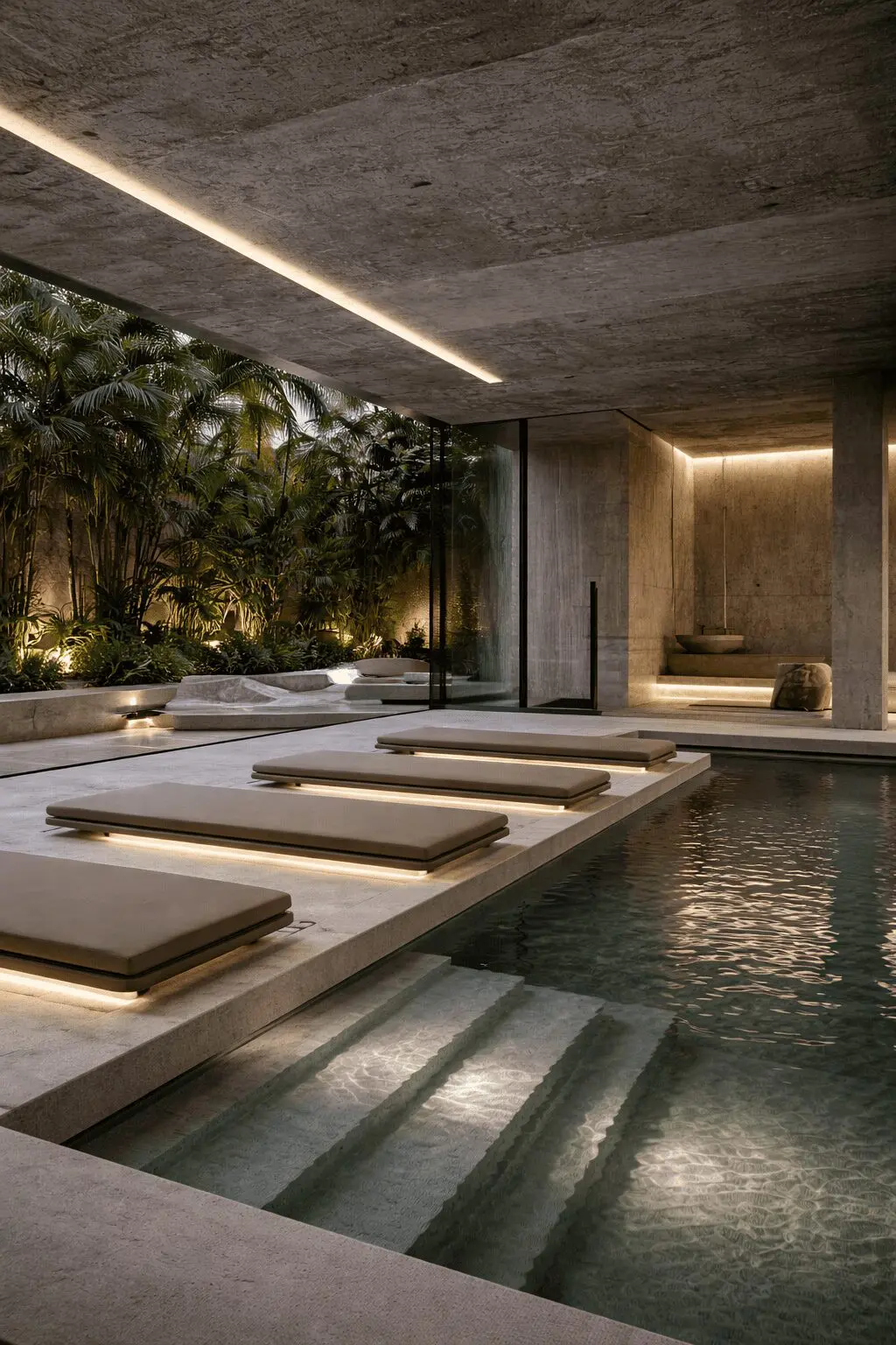 Another view of the shared KAAVYA thermal pools at KA Residences