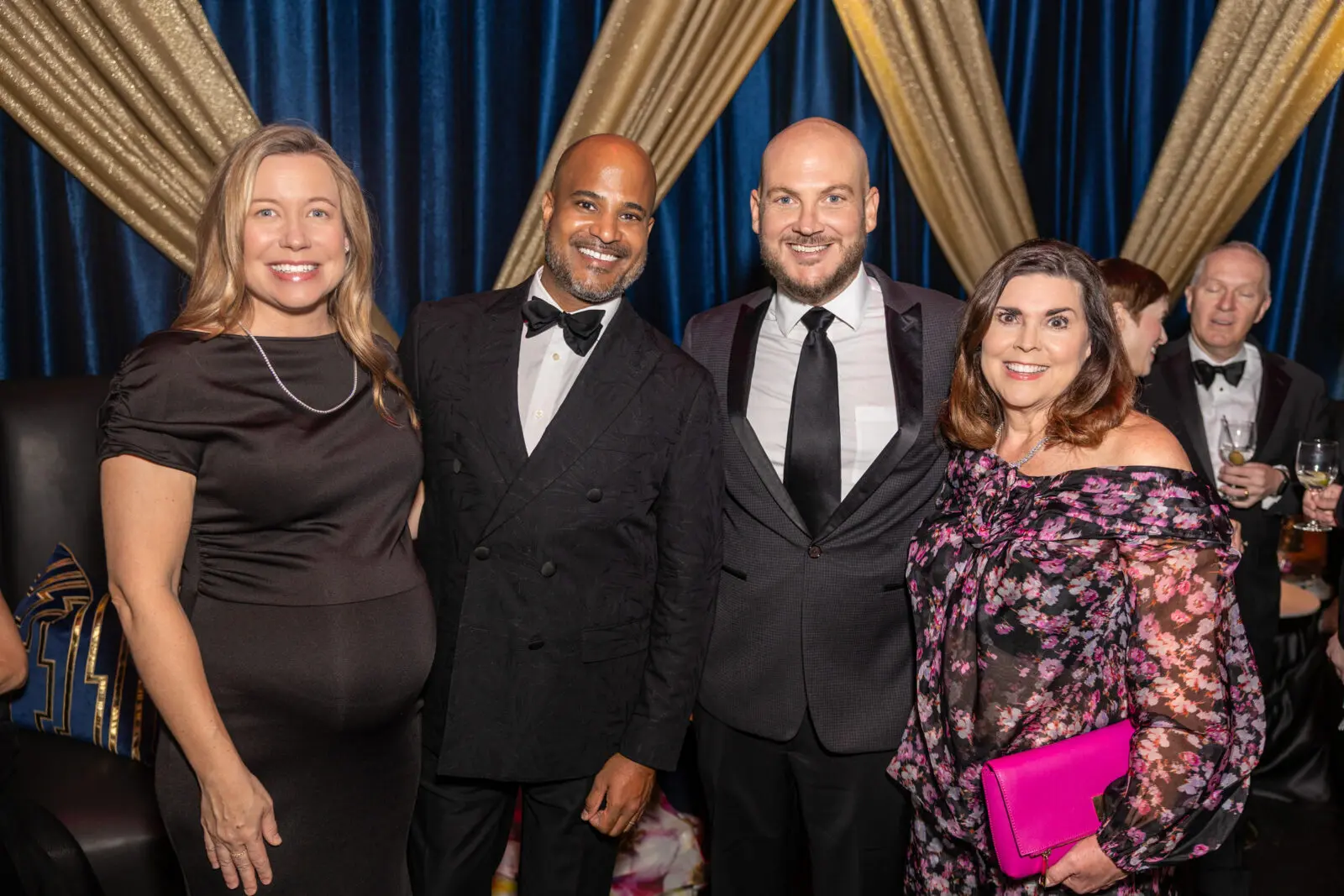 Kate Elsenbrook, Alvin Abraham, Nick Nagurski, Lesha Elsenbrook at the Hobby Center gala (Photo by Emily Jaschke)