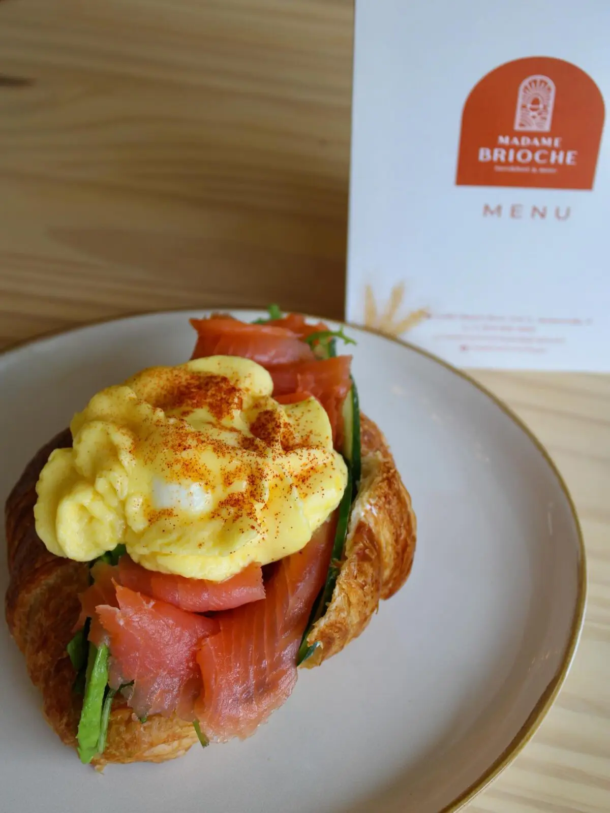 Madame Brioche brings a taste of France to The Woodlands with dishes like this Smoked Salmon Croissant. (Photo courtesy Madame Brioche)