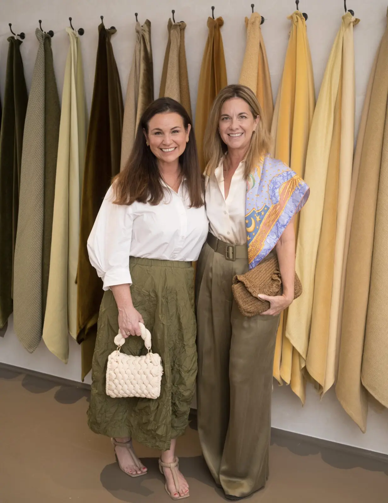 Megan Megas, Brooke Stuckey at the Matt Camron Rugs celebration of its partnership with Rose Uniacke (Photo by Daniel Ortiz)