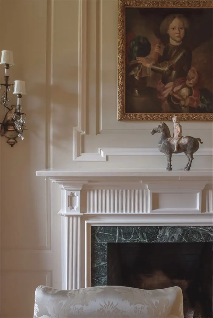 Bullington House. Detail of living room mantel and overmantel.(Photo by Paul Hester)