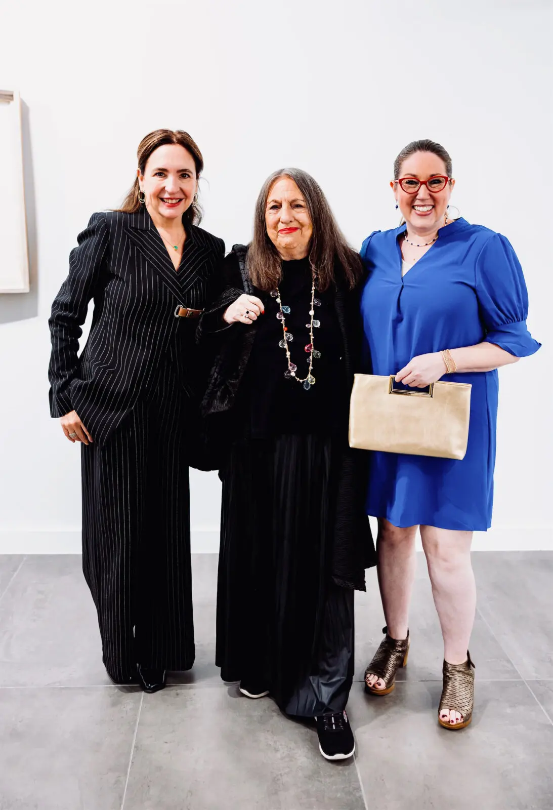 PAC founder Paola Creixell, Barbara Davis, Rachel Mohl at the Houston Arts Alliance Gilded & Golden Kickoff (Photo by Hung L. Truong)