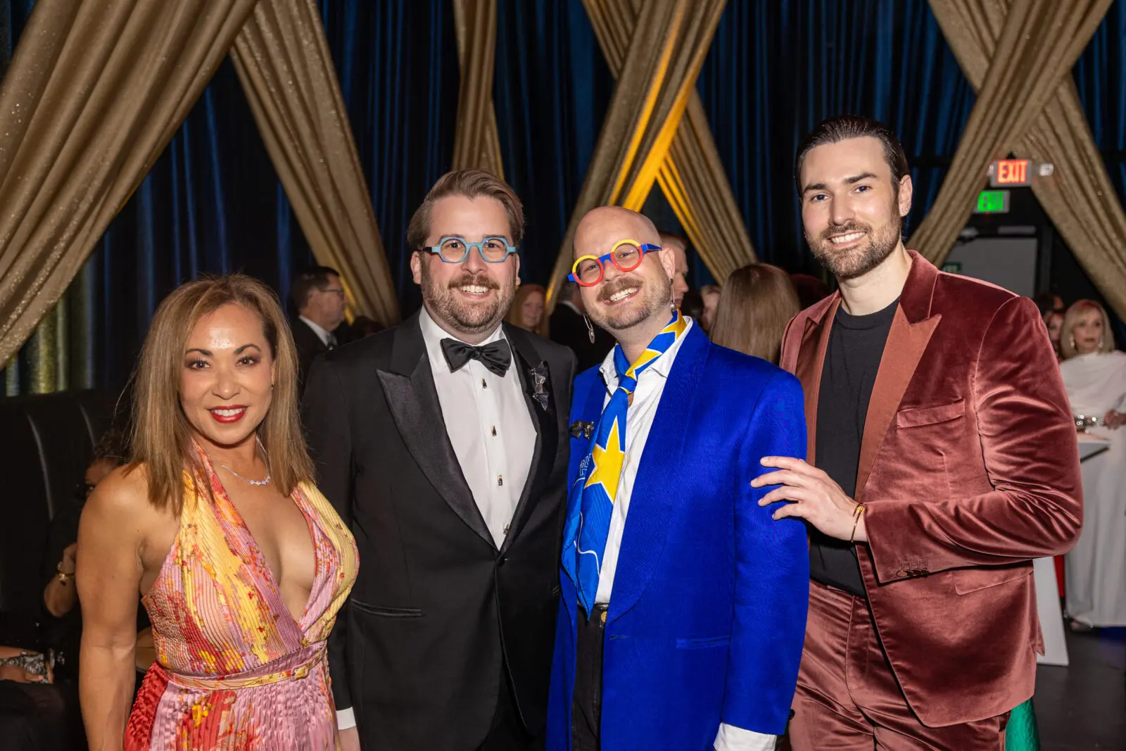 Pat Mitchell, Taylor Kidd, Zachary Horst, Swen Goedicke at the Hobby Center Gala (Photo by Emily Jaschke)