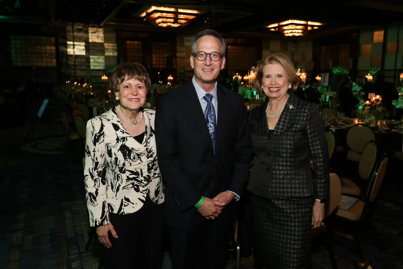 Regina Rogers, Rabbi David Lyon, Ginger Blanton  at the Holocaust Museum Houston  Lyndon Baines Johnson Moral Courage Award Dinner (Photo by Priscilla Dickson)