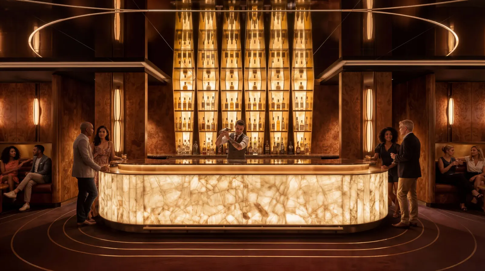 Rendering of the bar in The Kades Club (Courtesy of the Hobby Center)