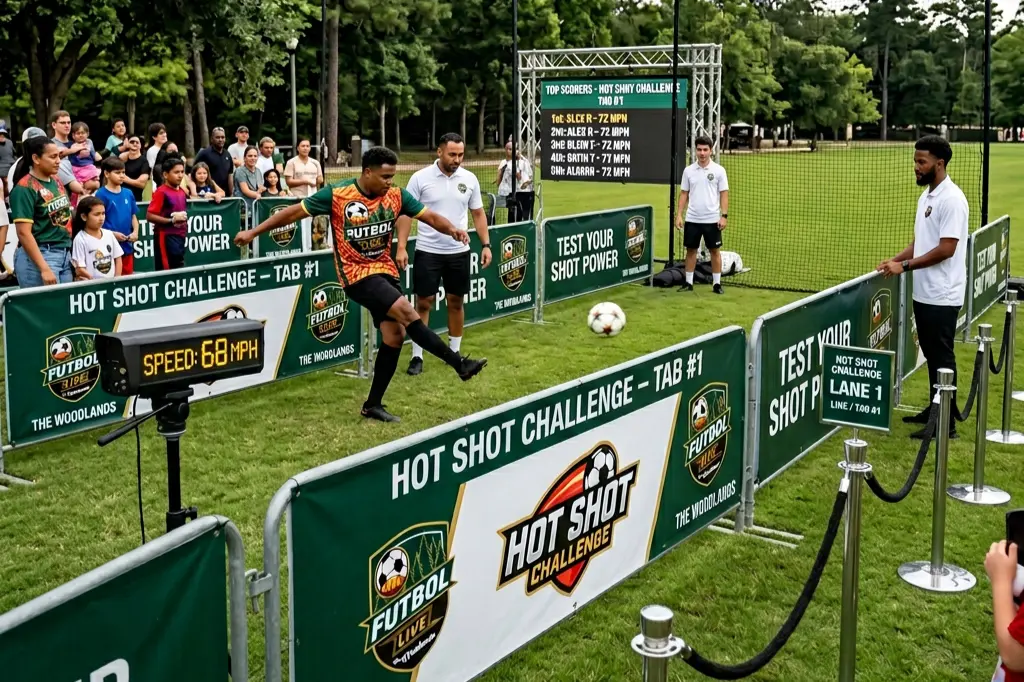 Fútbol Live will have several skills challenges for adults and kids alike at Town Green Park on July 18 and 19. (Photo courtesy of Fútbol Live)