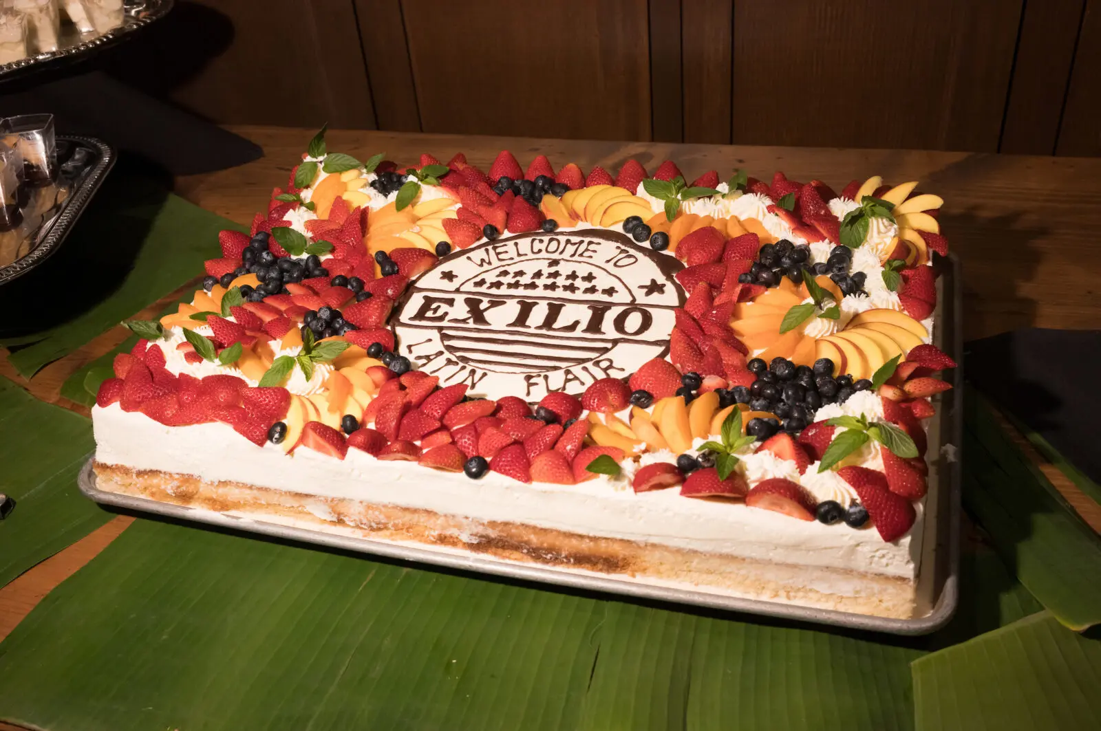 The tres leches dressed in fresh fruit for the grand opening of Exilio (Photo by Daniel Ortiz)
