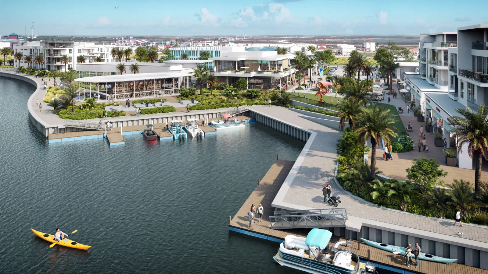A future marina with automated dry-stack boat storage and direct Gulf access is in the works.