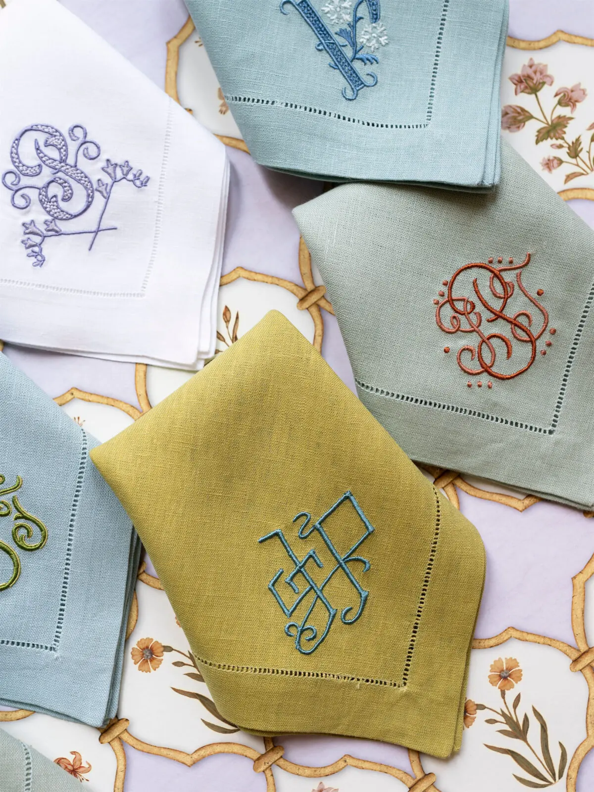 Monogrammed napkins (Photo by The Browns)