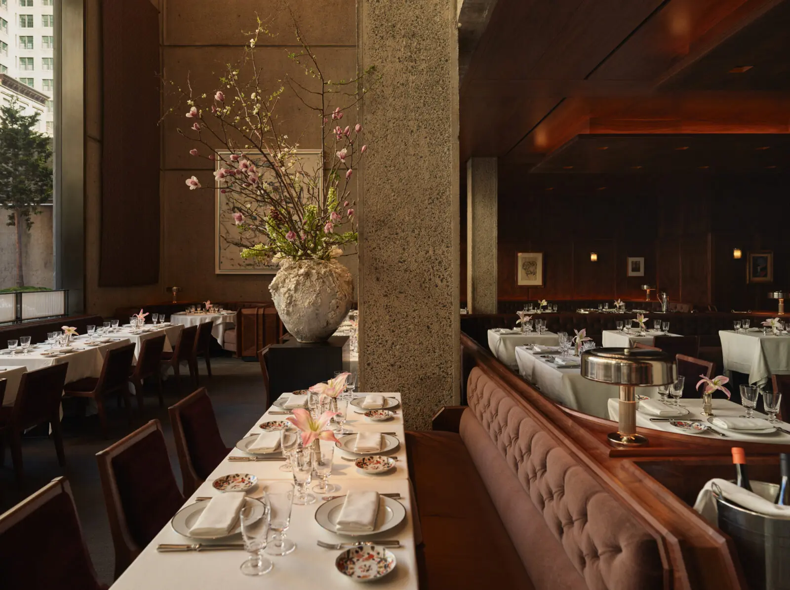 The new Marcel restaurant in in the former Whitney Museum of Art Breuer building is brutal beauty. (Photo by Rich Stapleton)