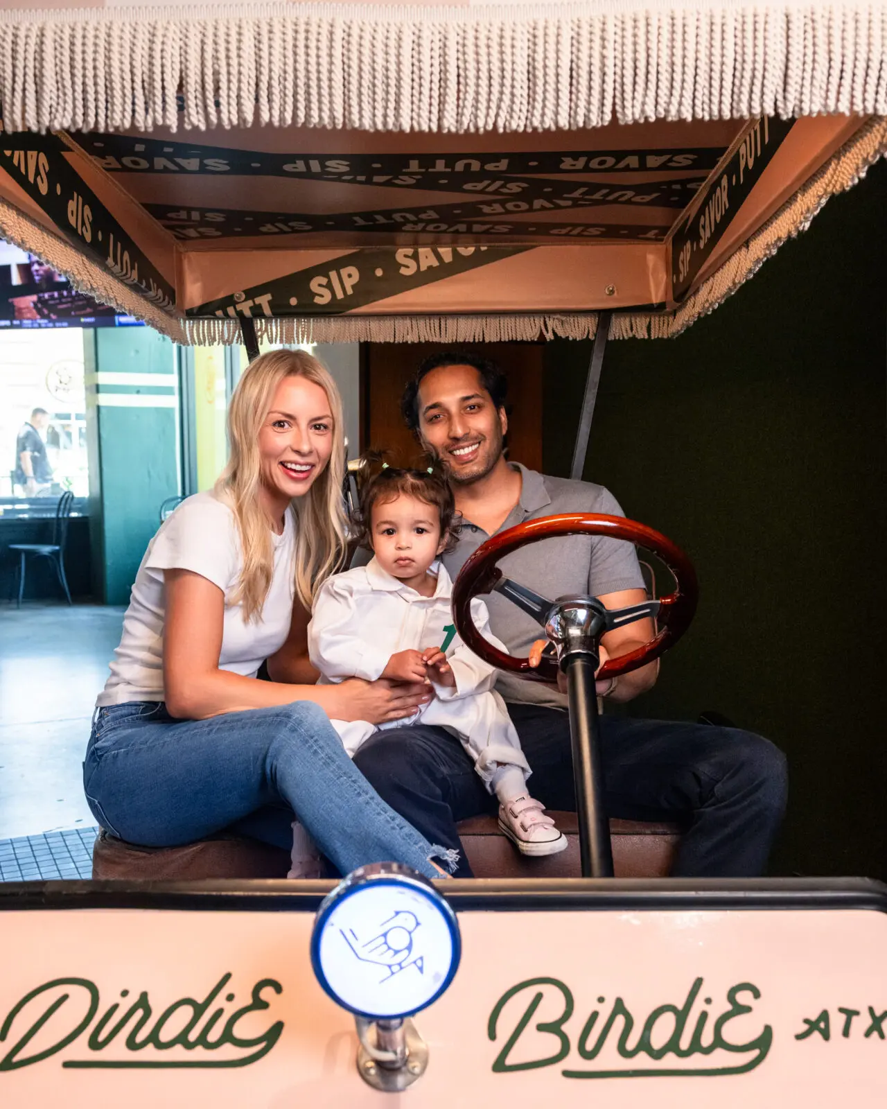In February, we spoke with The Dirdie Birdie owner Vik Khasat (shown here with his family) about the miniature golf course and restaurant concept he’s bringing to Fort Worth. (Photograph by Consumable Content)