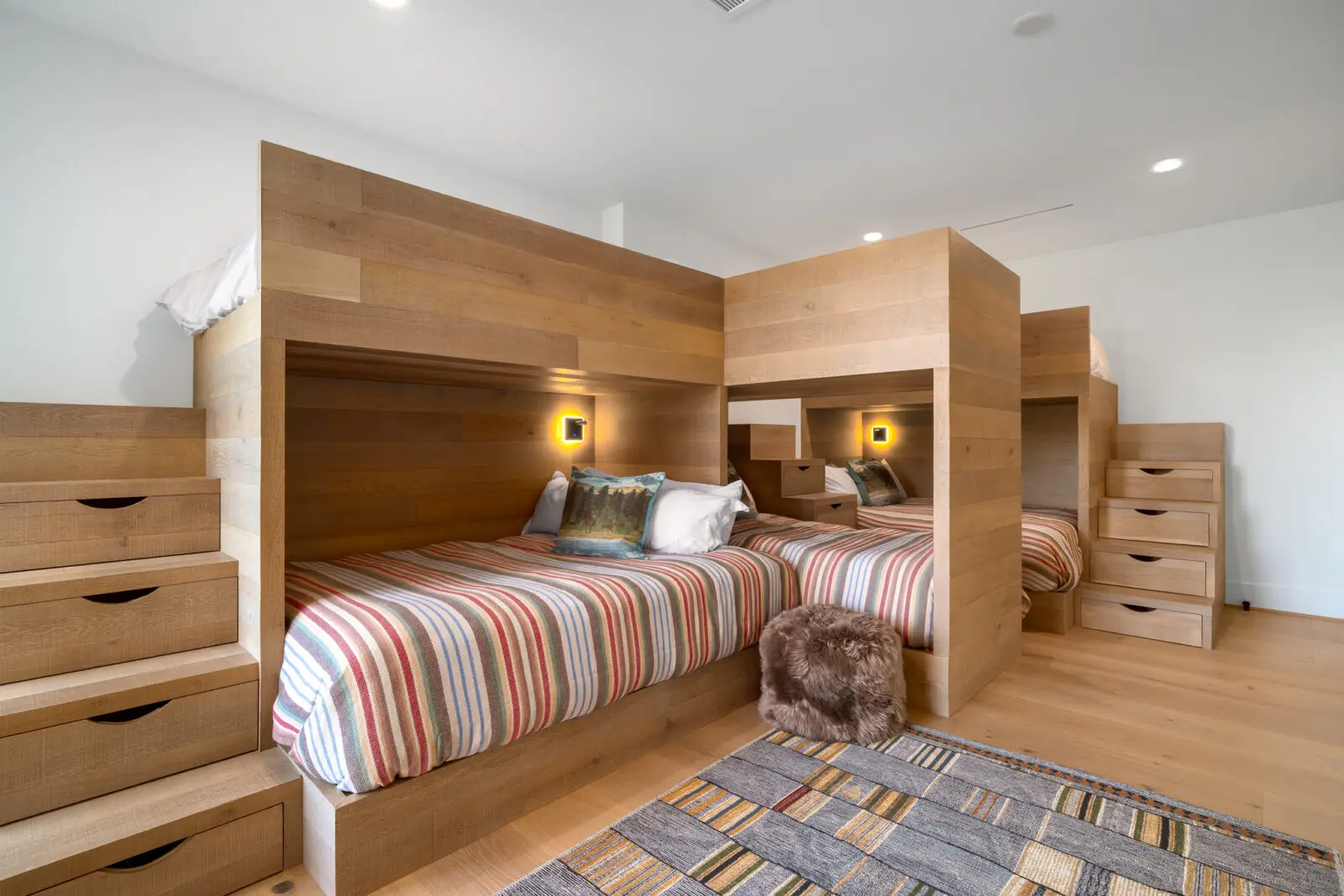 A custom bunk room is ideal for multi-generational visitors.