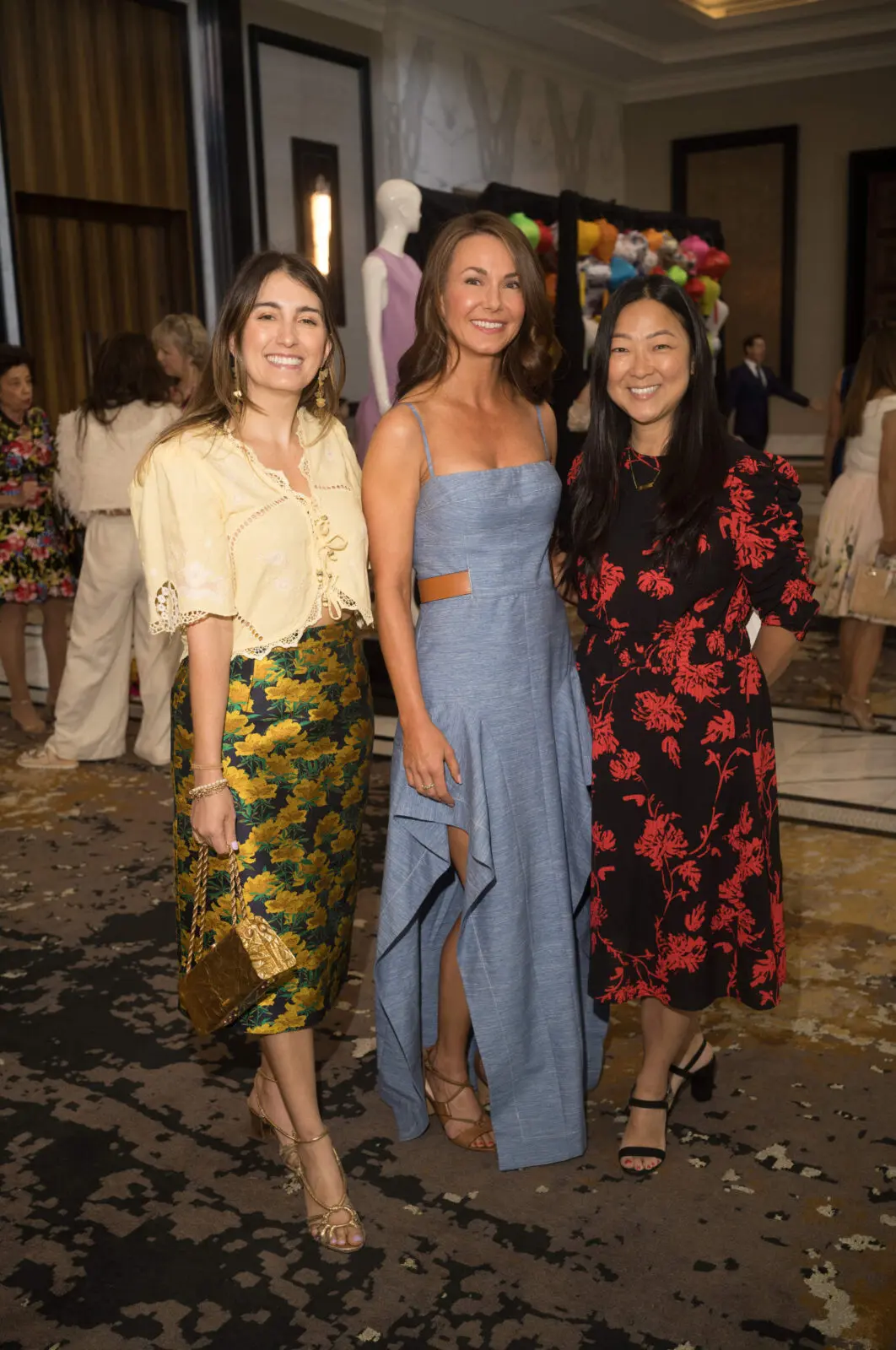 Cynthia Dehlavi, Lisa Rich, Lisa Meyers at Asia Society Texas’ annual 'Runway to Asia' luncheon. (Photo by Daniel Ortiz)