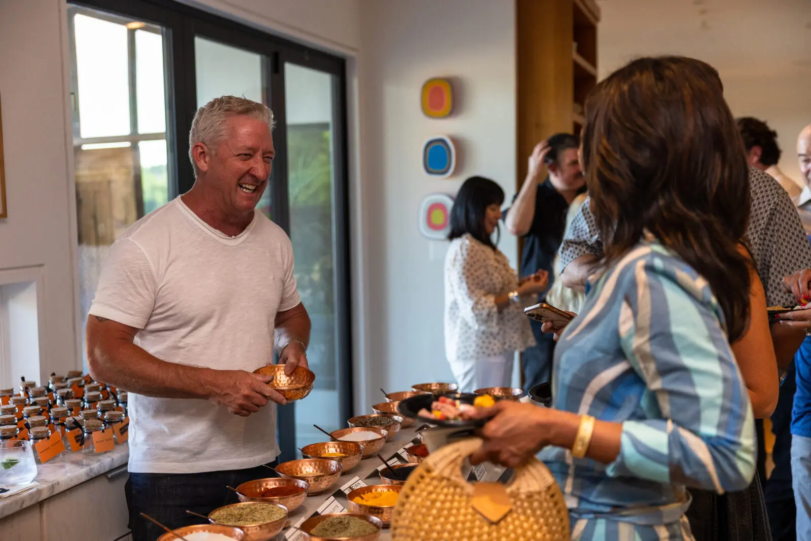 Chef Tim Love prepared custom spice blends mixed to order for guests. (Photo by Land Rover Fort Worth)