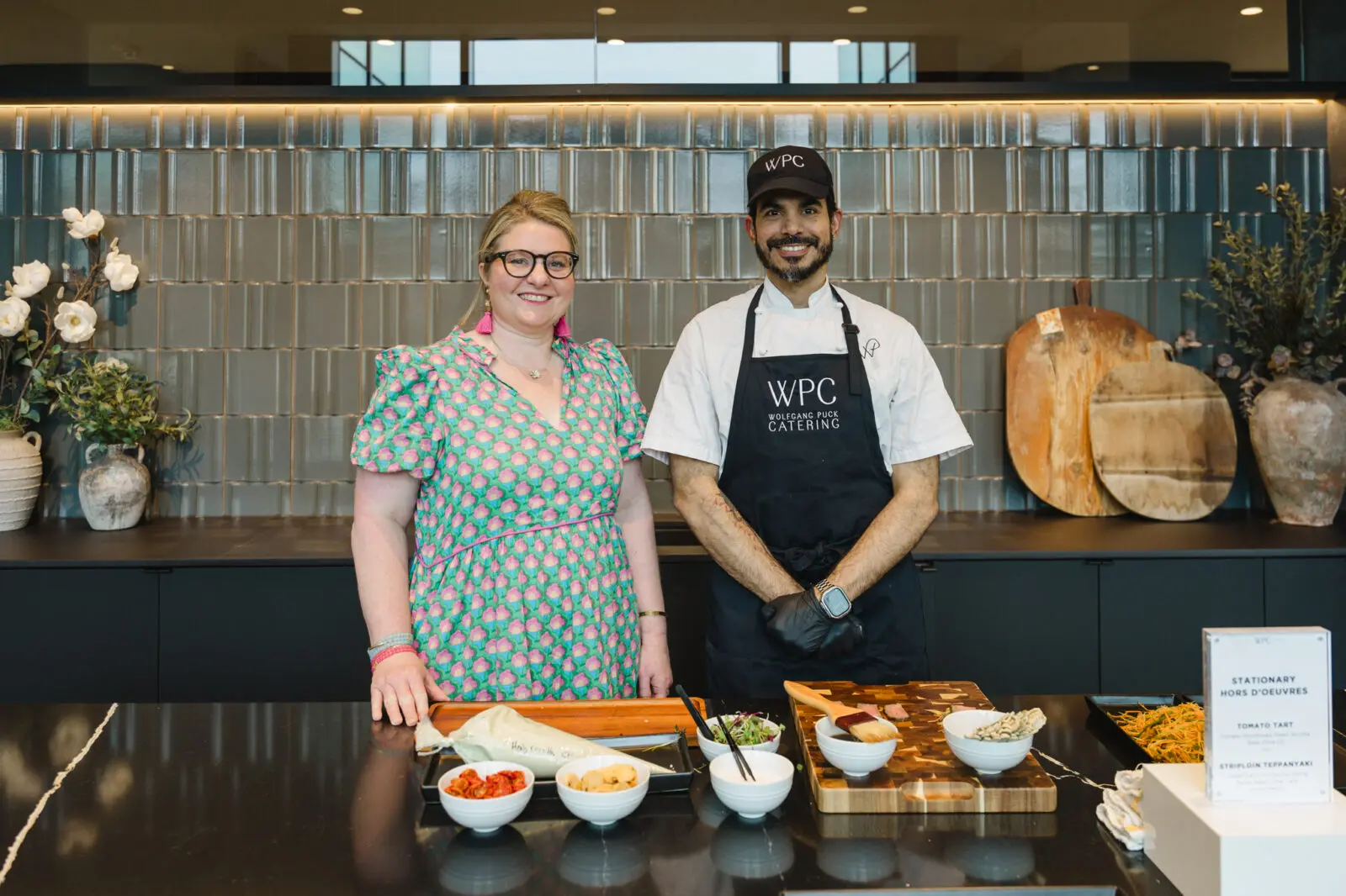 Allison Livingston and the Wolfgang Puck catering team at 1 Riva Row. (Photo by Johnny Than)
